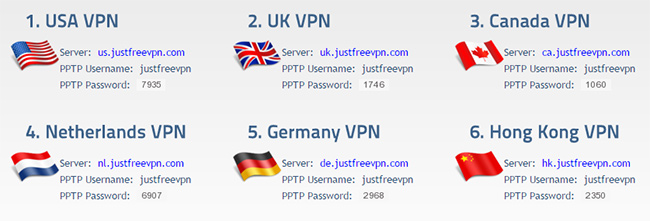 justfree-vpn-servers